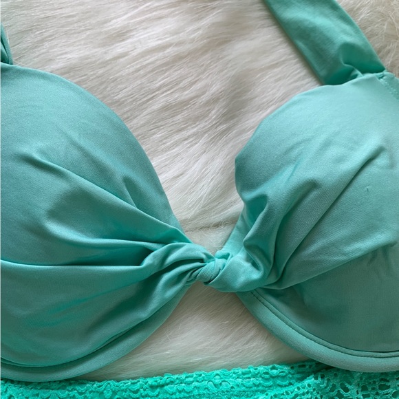 Mossimo Women’s Two Piece Bright Mint Green Bathing Suit - Picture 10 of 11